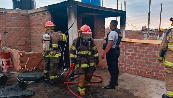 Las compañías de bomberos  Nº 215 Glicerio Campos y la Salvadora de Trujillo Nº 26  y personal de Serenazgo de El Porvenir controlaron las llamas de fuego.