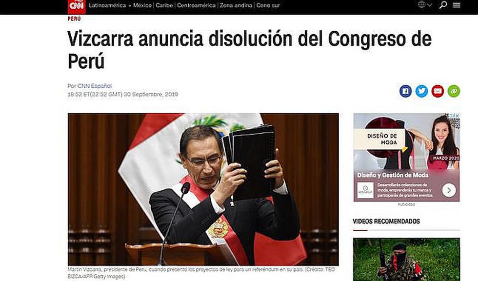 Martín Vizcarra: Así informó la prensa internacional sobre la disolución del Congreso (FOTOS)
