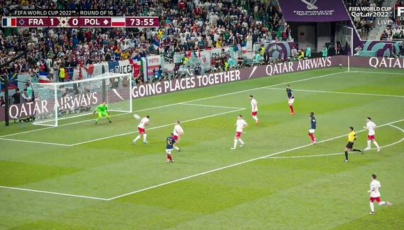 Kylian Mbappé marcó un golazo para asegurar la victoria de Francia vs. Polonia. (Foto: Captura)