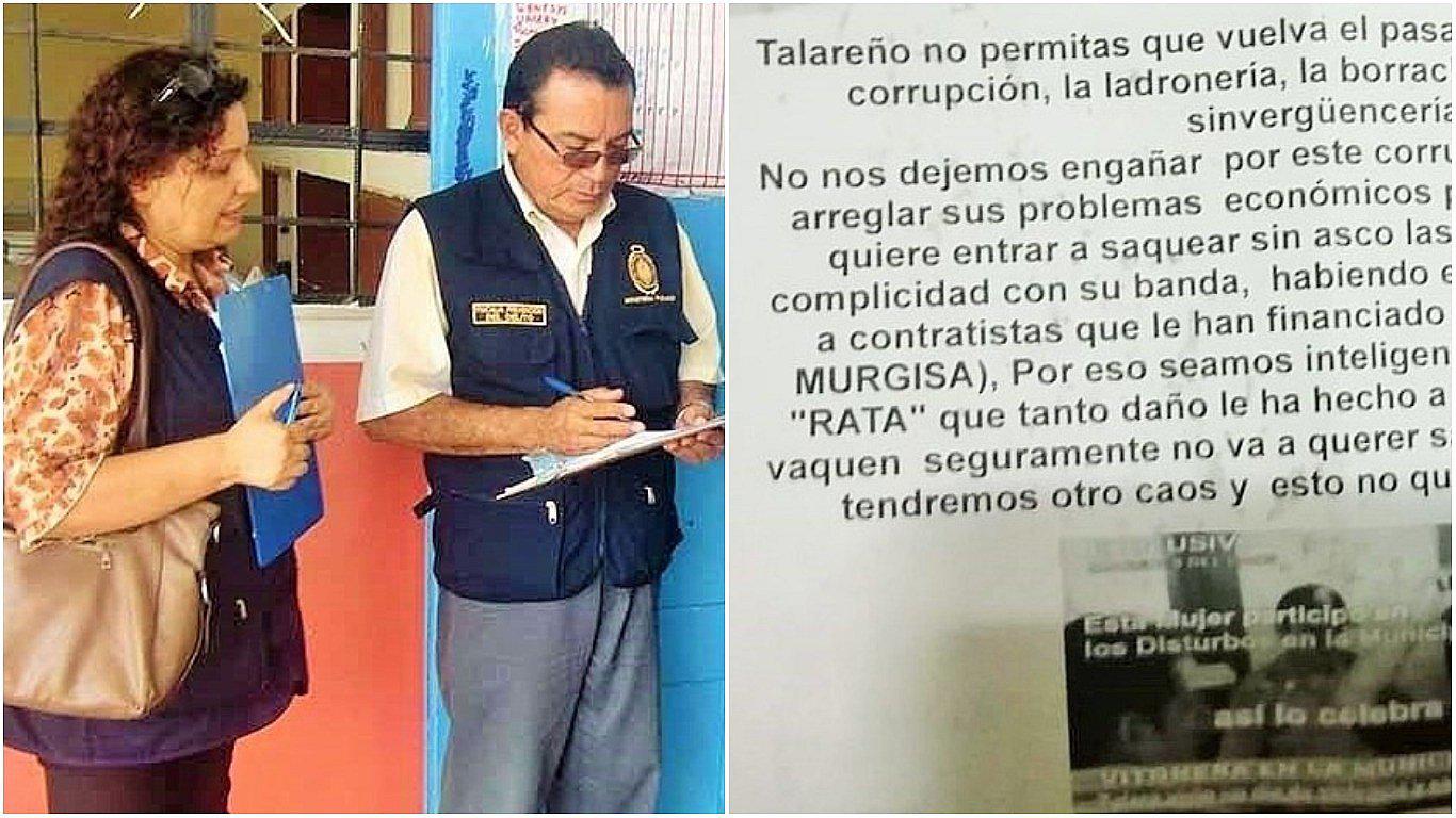 Distribuyen panfletos contra un candidato de Talara