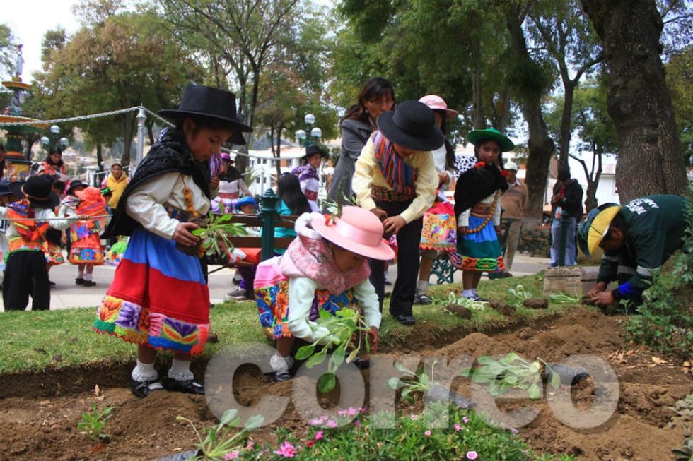 Niños "marcan" plantas en fiesta de santiago (FOTOS)