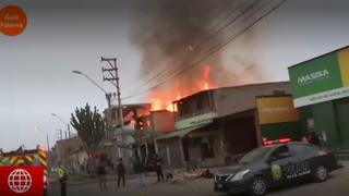 Villa El Salvador: más de 10 unidades de los bomberos atienden incendio en el parque industrial