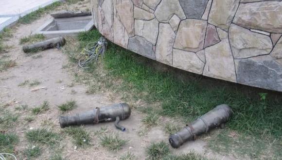 Ica: Mal vecino daña los cañones de la plazuela Bolognesi