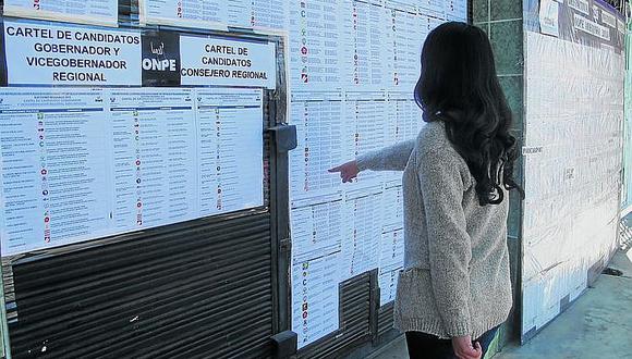 ODPE publica carteles con listas provisionales de candidatos de Arequipa