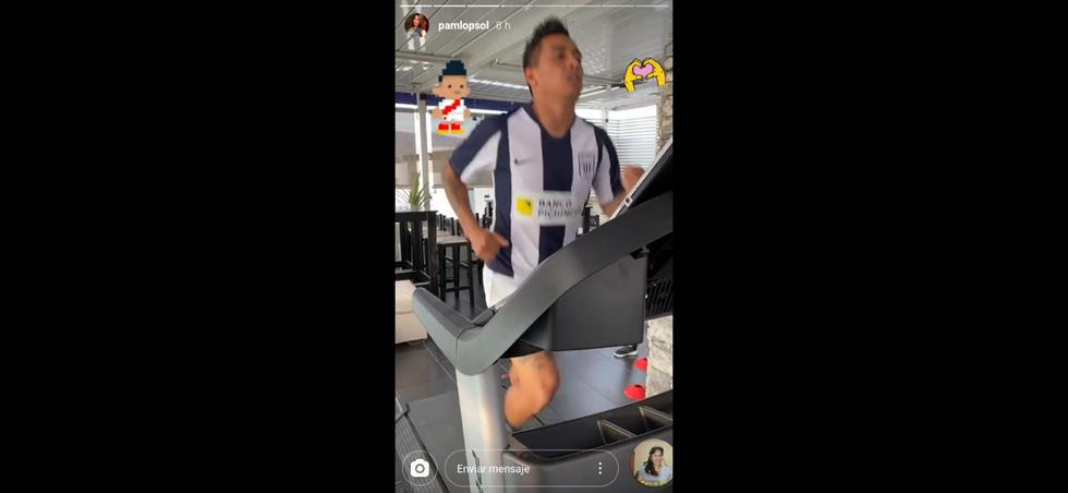 El entrenamiento de Chrristian Cueva en tiempo de cuarentena. (Captura)