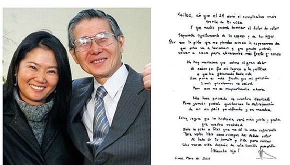 Carta de Alberto Fujimori a Keiko por cumpleaños: "Mi ingreso a la política te ha generado este dolor"