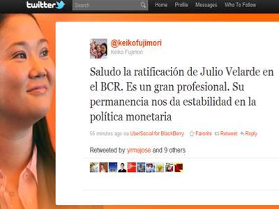 Keiko a favor de reelección de Julio Velarde en el BCR