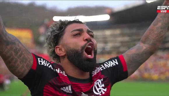 Gabriel Barbosa marcó el gol del triunfo de Flamengo. Foto: Captura de pantalla de ESPN.