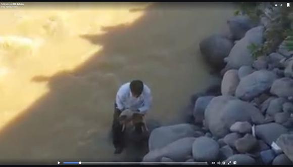 Facebook: Joven se arriesga para rescatar a perro que cayó al río Chili (VIDEO)