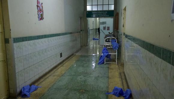 Hospital Goyeneche se inundó debido a intensas lluvias en la ciudad. (Foto:Difusión)