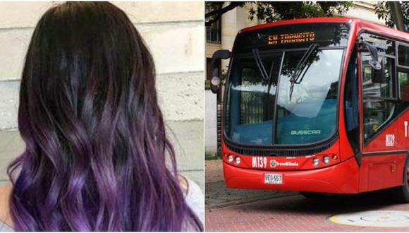 Facebook: Mujer se tiñe el pelo mientras viaja en autobús y video se hace viral