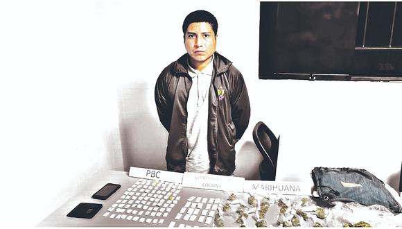 Joven es detenido con PBC, clorhidrato de cocaína y marihuana
