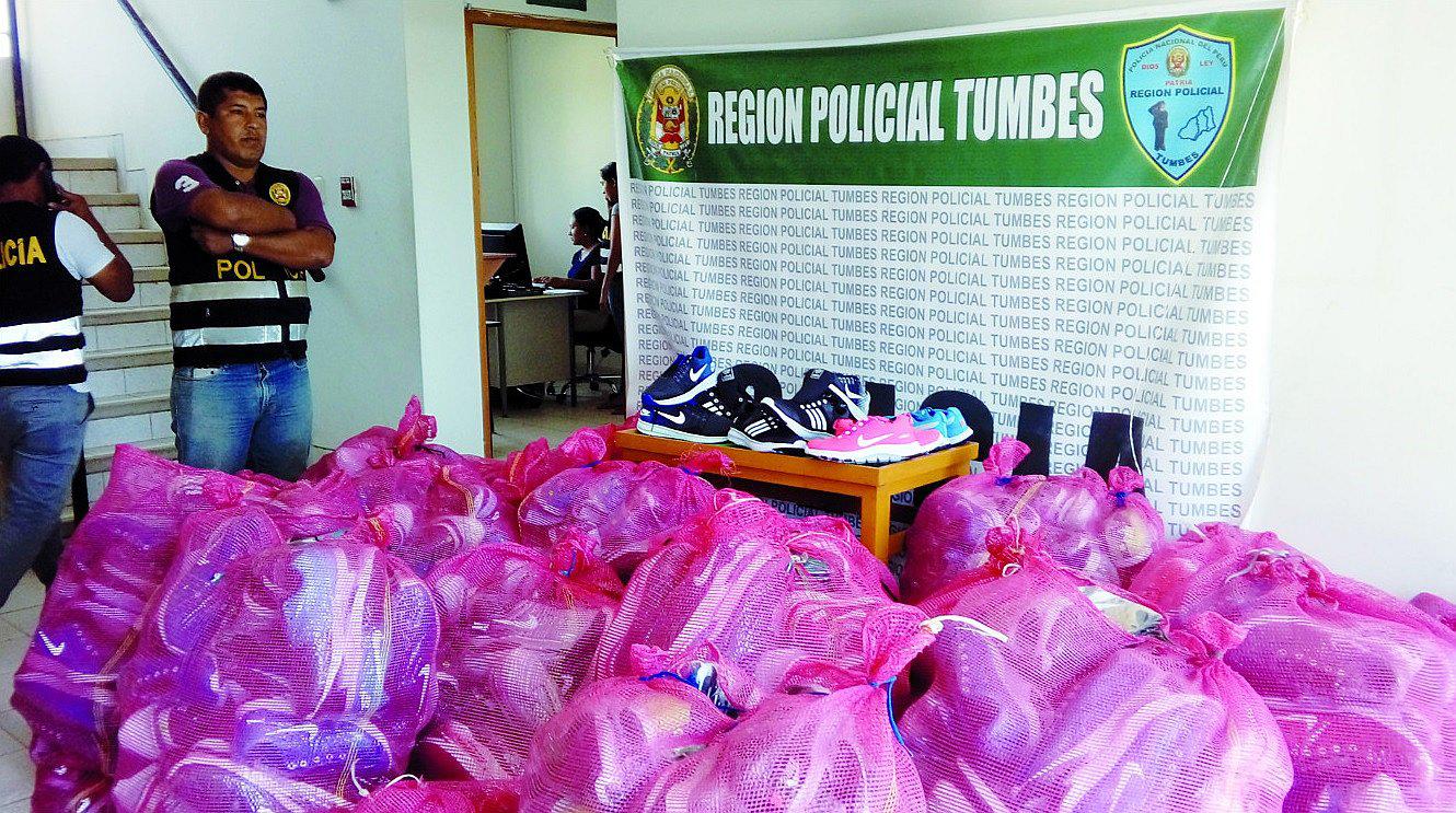 Incautan mil pares de zapatillas bambas valorizadas en S/220,000, aproximadamente