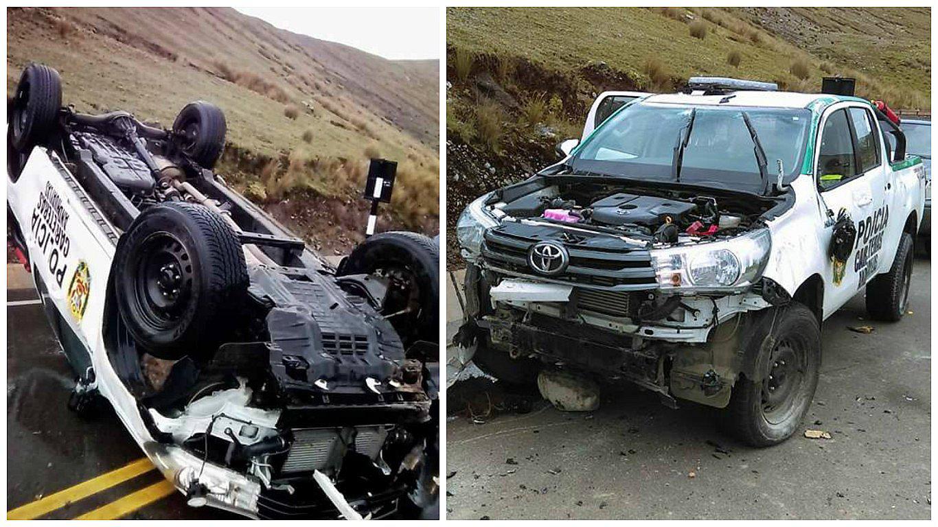 Policías sufren aparatoso accidente en Andahuaylas