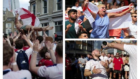 Mundial 2018: Hinchas de Inglaterra celebran la semifinal entre cervezas, saltos y lágrimas (VIDEO y FOTOS)