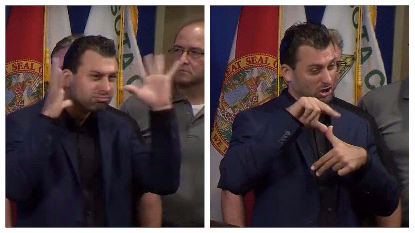 Huracán Irma: Intérprete de señas se vuelve viral por sus divertidos gestos (VIDEO)