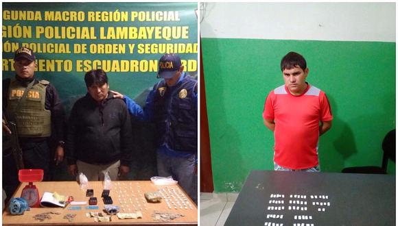 Chiclayo: Policía captura a dos hombres con droga y equipos robados
