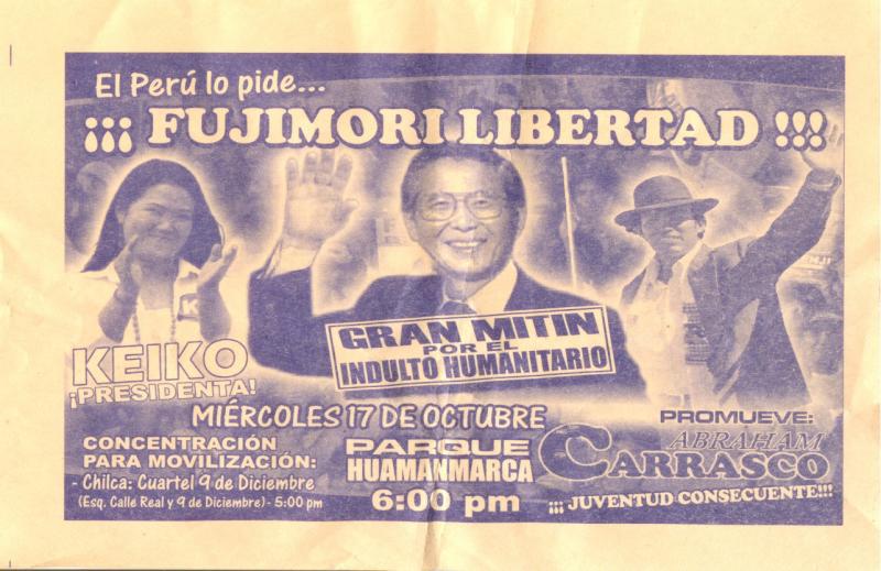 Alcalde de Chilca promueve movilización por indulto de Fujimori