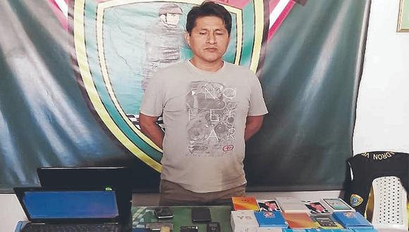 Policía captura a hombre con celulares y laptops presuntamente robadas