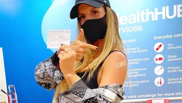 Alejandra Baigorria se vacunó contra la COVID-19 en Florida, Estados Unidos. (Foto: Instagram @alejandrabaigorria)