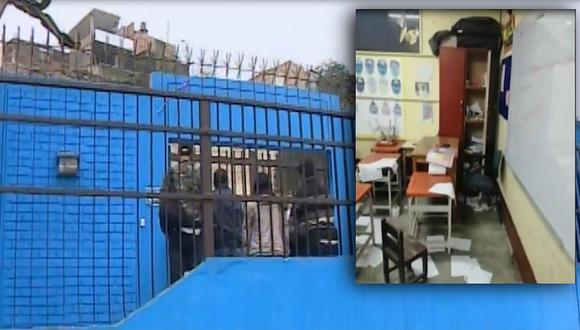 Delincuentes roban colegio por octava vez y se llevan hasta los útiles escolares (VIDEO)
