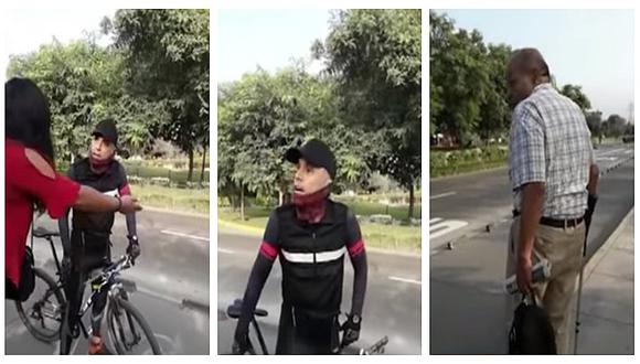 San Borja: Ciclista insulta a mujer que ayudaba a discapacitado (VIDEO)