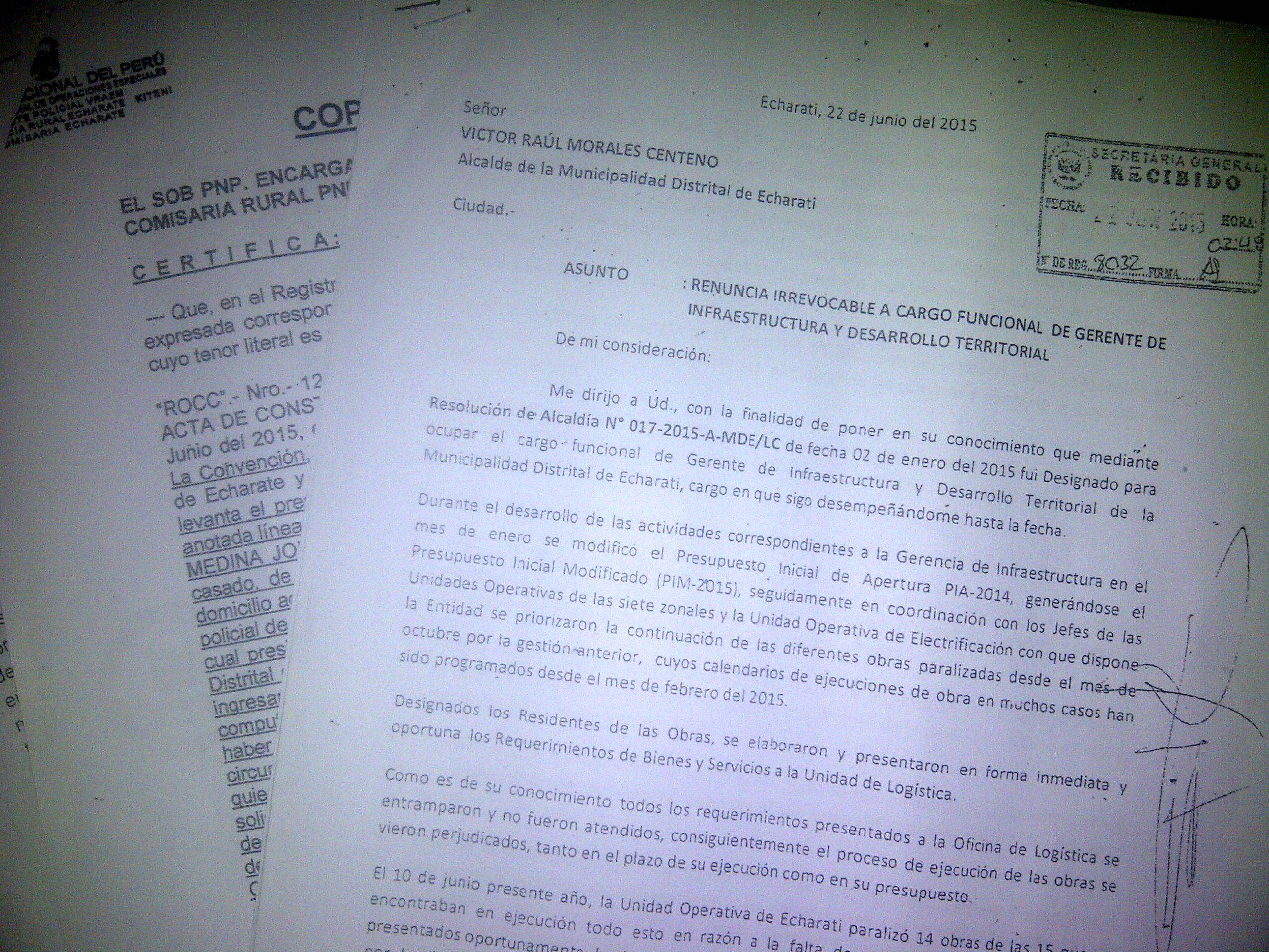 Echarati: gerente municipal renuncia y denuncia presiones de la madre del alcalde