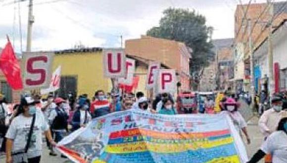 Sutep protesta en Huánuco y pide anular examen de nombramiento/ Foto: Isaías Puente