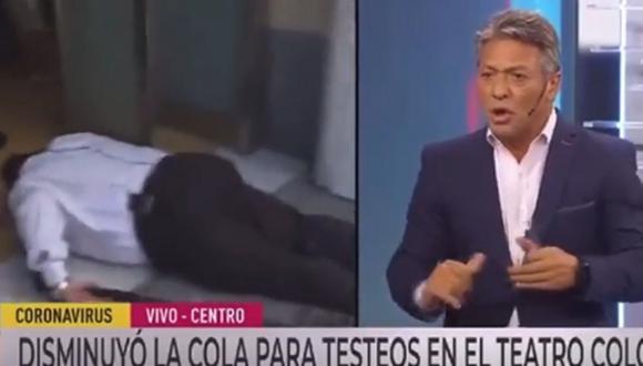 El reportero Carlos Ferrara se desmayó cuando hacía un informe en Buenos Aires. (Foto: Twitter)