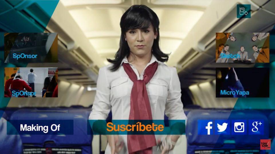 ​YouTube: Chichico de Enchufe TV se transforma en aeromoza y confunde a medio mundo