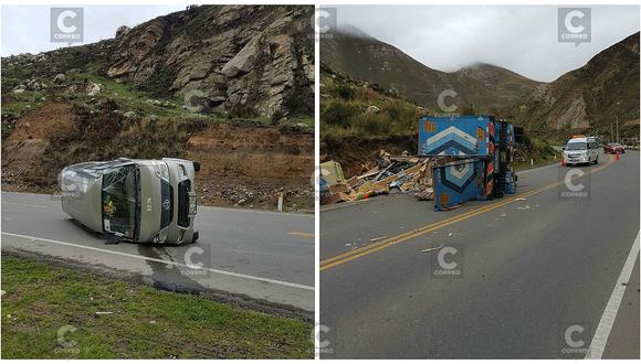 Carretera Central: Choque de camión y minivan deja un herido 