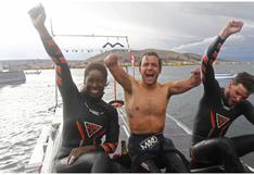 Tres nadadores franceses cruzaron el lago Titicaca desde Bolivia hasta Perú