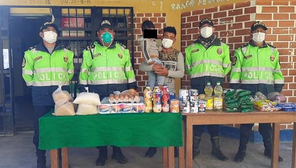 ​Solidaridad en Huancavelica, padre soltero recibe ayuda de policías