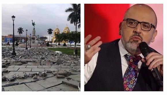 ​Beto Ortiz estalla en Facebook por modificaciones en la Plaza de Armas de Trujillo