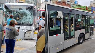 Cercado de Lima: choque de buses del Metropolitano deja al menos ocho heridos | VIDEO  