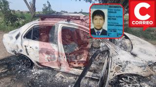 Chiclayo: Matan a taxista de un balazo en la cabeza y queman su vehículo (FOTOS)