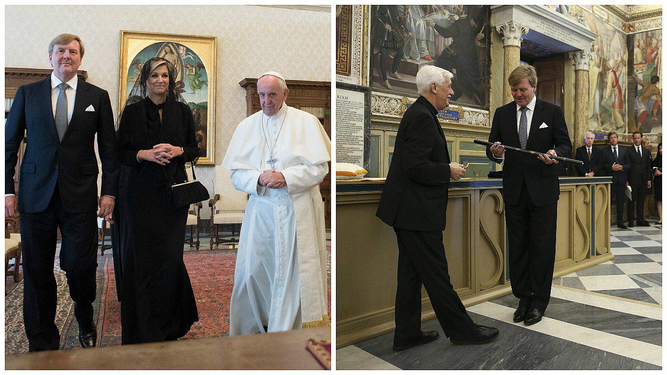 Papa Francisco recibe a reyes de Holanda y estos recuperan el bastón de los Orange (VIDEO)