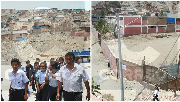 Suspenden derribo de cerco perimetrico de colegio en San Juan de Lurigancho (FOTOS y VIDEO)