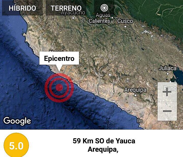 Sismo de 5 grados de magnitud en Arequipa no generó daños