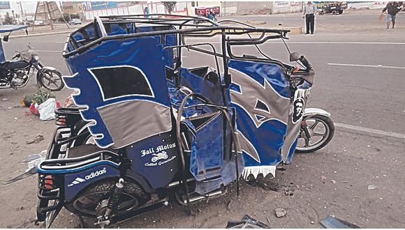 Accidente de tránsito entre dos mototaxis deja cinco personas heridas 