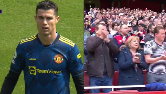 Cristiano Ronaldo recibe ovación en el Arsenal vs. Manchester United de la Premier League. (Foto: ESPN)