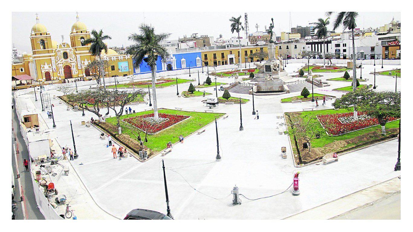 Una vez más se pospone la inauguración de la Plaza de Armas de Trujillo (VIDEO)