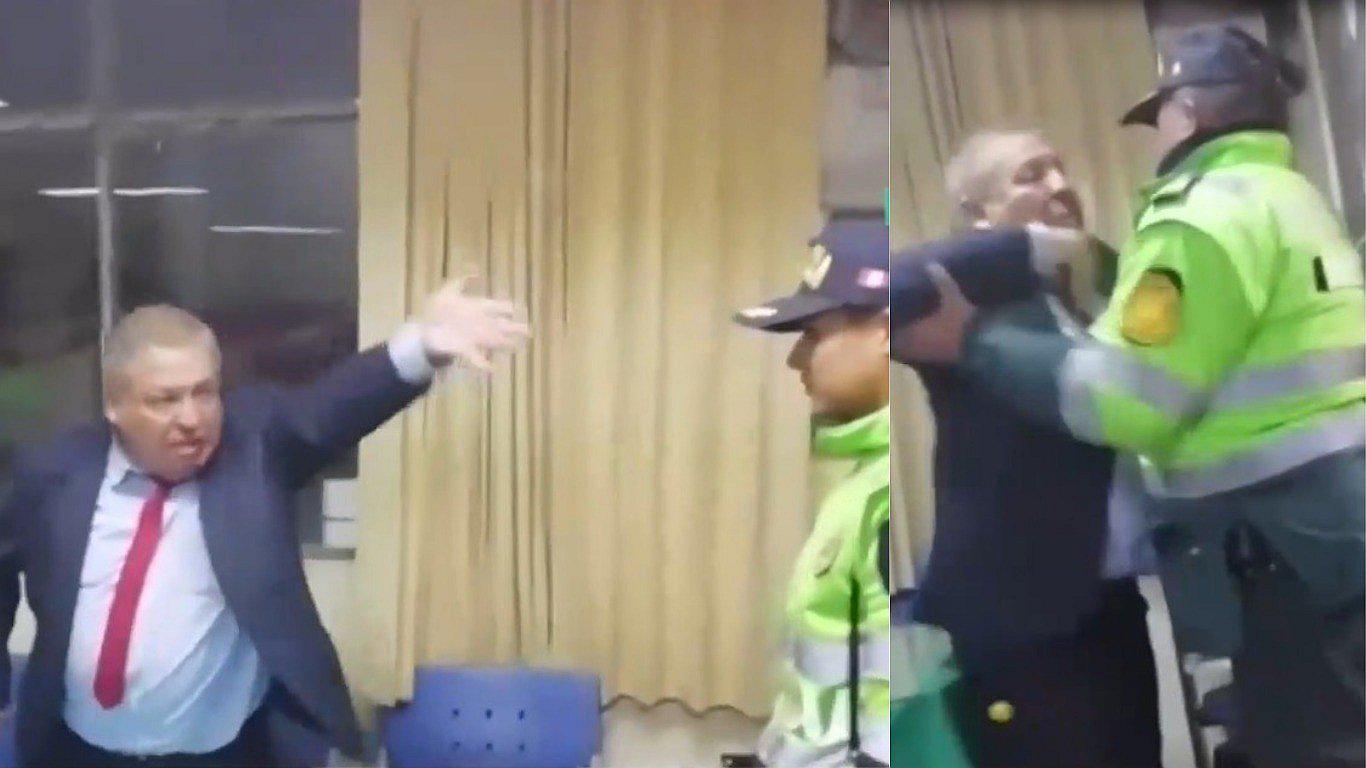 Juez en estado de ebriedad armó escándalo y agredió a Policía (VIDEO)