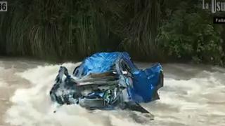 Carretera Central: reportan cuatro desaparecidos tras caída de miniván al río Rímac | VIDEO 