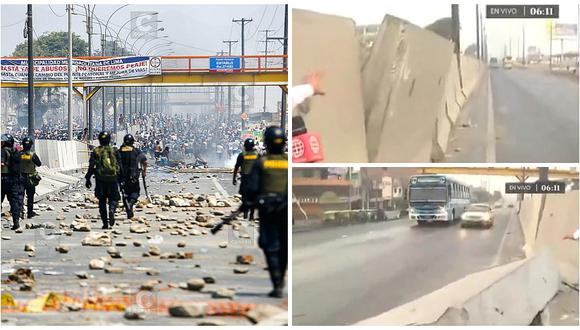 ​Puente Piedra: Bloques de concreto derribados por manifestantes obstaculizan tránsito