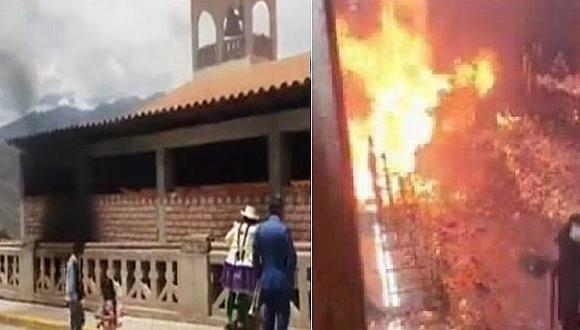 Áncash: Incendio de grandes proporciones se registró en iglesia durante misa (FOTOS)