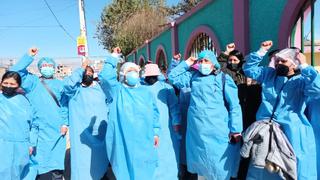 Personal CAS  que luchó contra el COVID-19 protestan exigiendo ampliación de contrato (VIDEO)