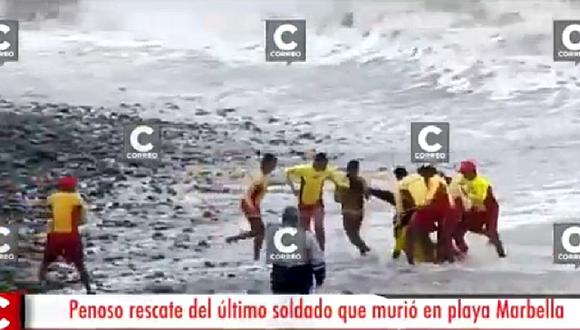 Así recuperaron el cuerpo del último soldado ahogado en playa Marbella (VIDEO)