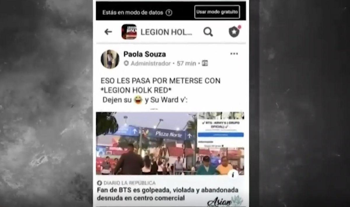 La legión Holk es una página de Facebook en donde los usuarios fomentan masacres. (Foto: Captura/América Noticias)