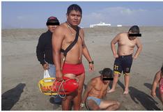 Policía de salvataje auxilia a dos pescadores del balneario de Huanchaquito 